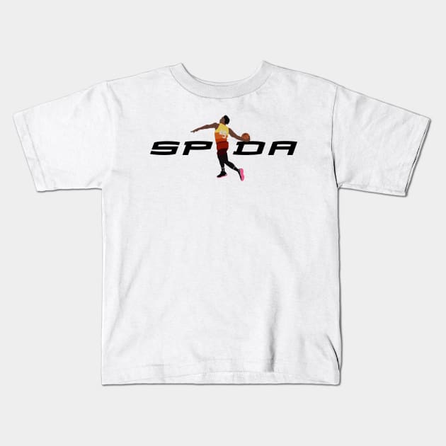 Donovan Mitchell - Spida (Black) Kids T-Shirt by SportCulture